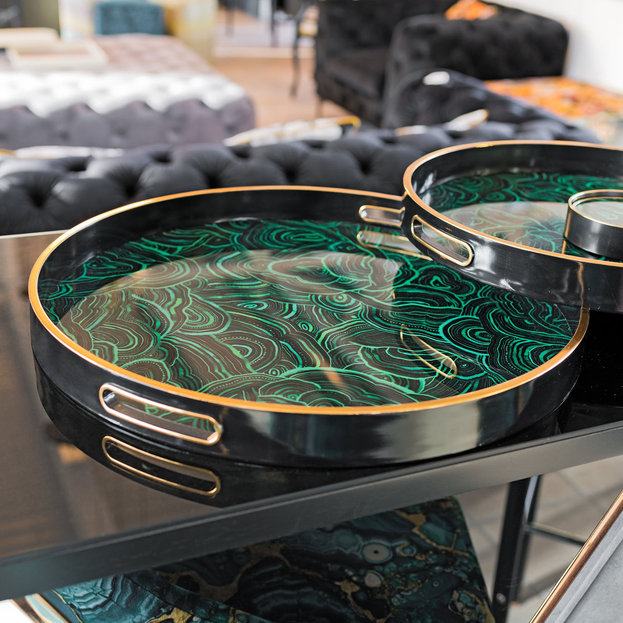 Laurence Llewelyn-Bowen Malachite Serving Tray Set