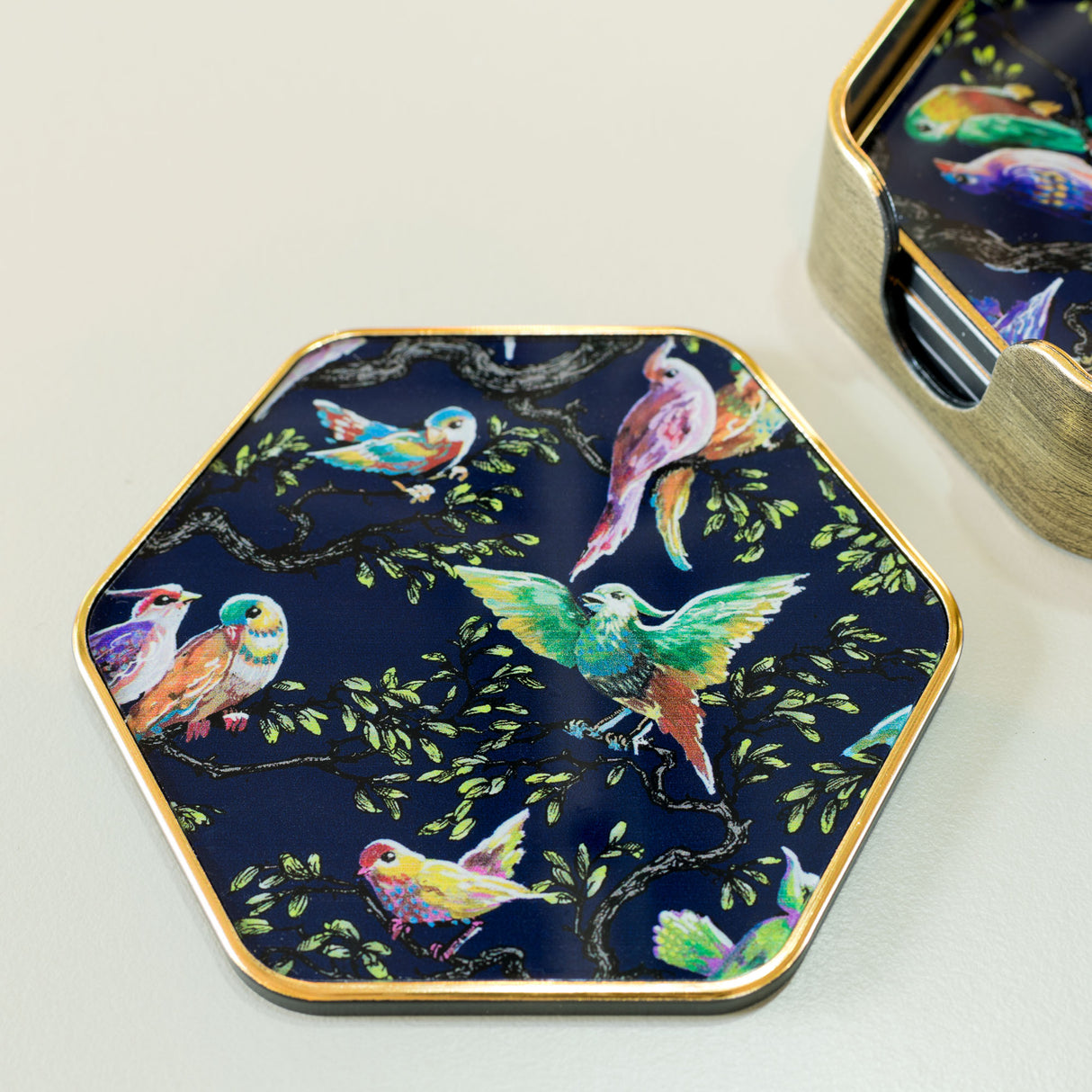 Laurence Llewelyn-Bowen Birdity Absurdity Hexagonal Coaster Set