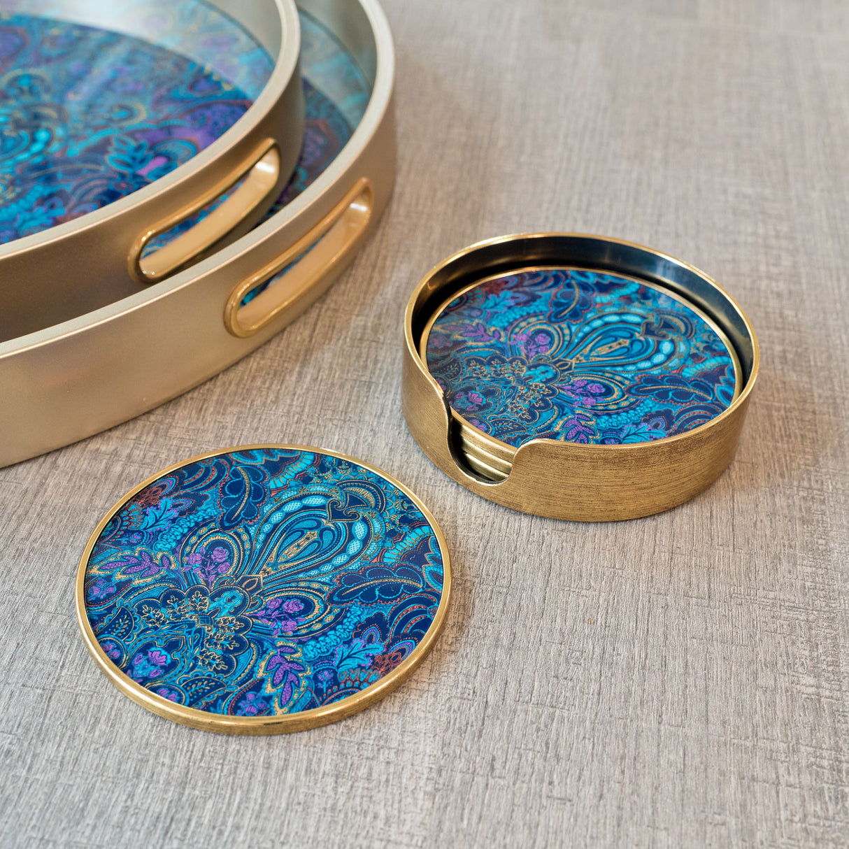 Laurence Llewelyn-Bowen Dangerous Damask Circular Coaster Set