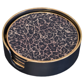 Laurence Llewelyn-Bowen Roxy Leopard Circular Coaster Set – Coasters by Febland