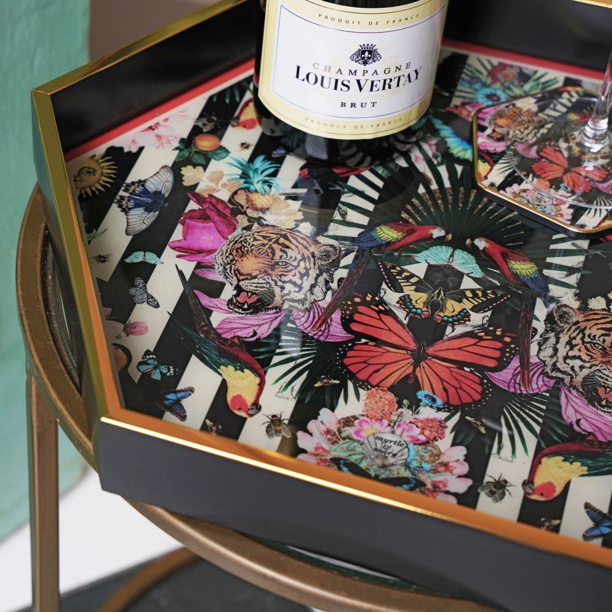 Myrtle and Mary Paradise Lost Hexagon Tray Close Up