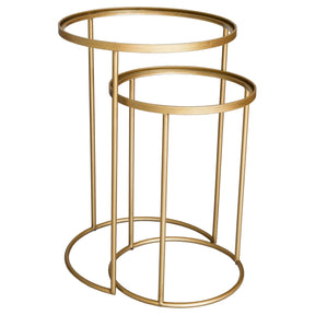 Nest of Two Tray Tables - Gold – Side Table by Febland