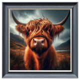 Velvet Print Framed Artwork - Highland Cow Collection