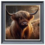 Velvet Print Framed Artwork - Highland Cow Collection