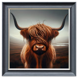 Velvet Print Framed Artwork - Highland Cow Collection