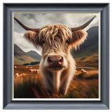 Velvet Print Framed Artwork - Highland Cow Collection
