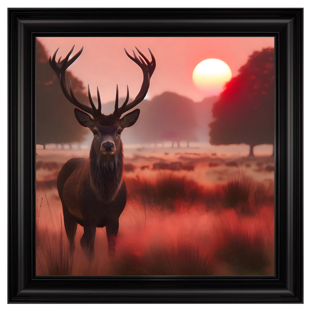Velvet Print Framed Artwork - Stag Collection