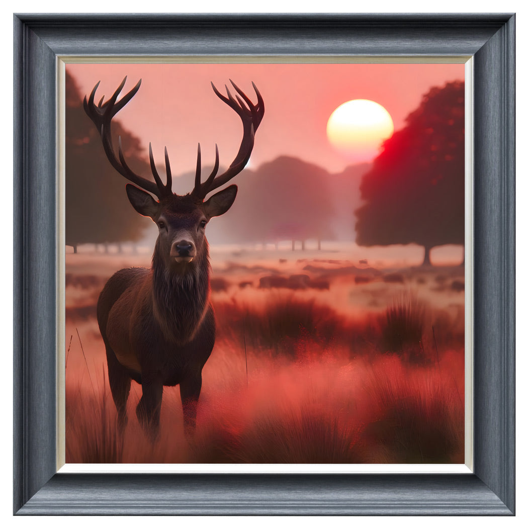 Velvet Print Framed Artwork - Stag Collection
