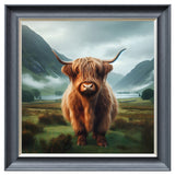 Velvet Print Framed Artwork - Highland Cow Collection