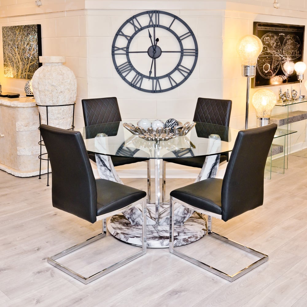 Jericho Round Glass Dining Table