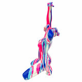 Pink and Blue Yoga Lady Sculpture - Left Side