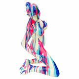 Pink and Blue Yoga Lady Sculpture - Right Side