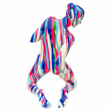 Pink and Blue Yoga Lady Sculpture - Back