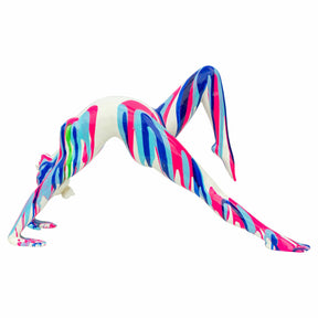 Pink and Blue Yoga Lady Sculpture – Sculpture by Febland