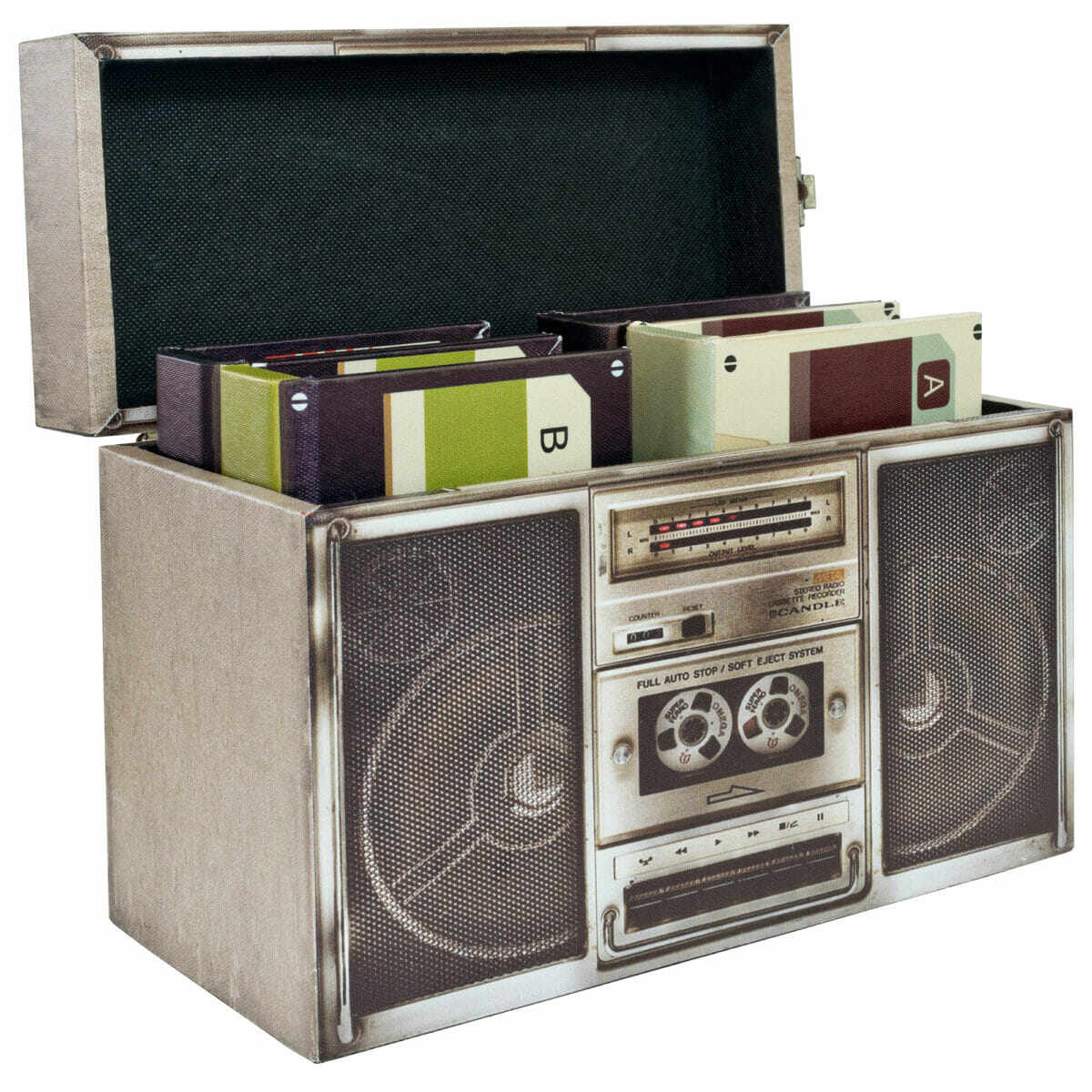 Ghettoblaster Grey Storage Box Set Open