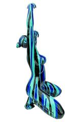 Large Black and Blue Yoga Lady Sculpture - Right Side View
