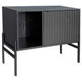 Groove Black Storage Cabinet - Side