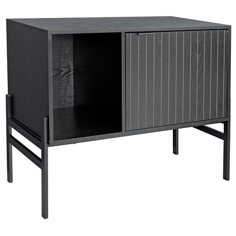 Groove Black Storage Cabinet - Side
