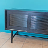 Black Corrugated Glass Cabinet