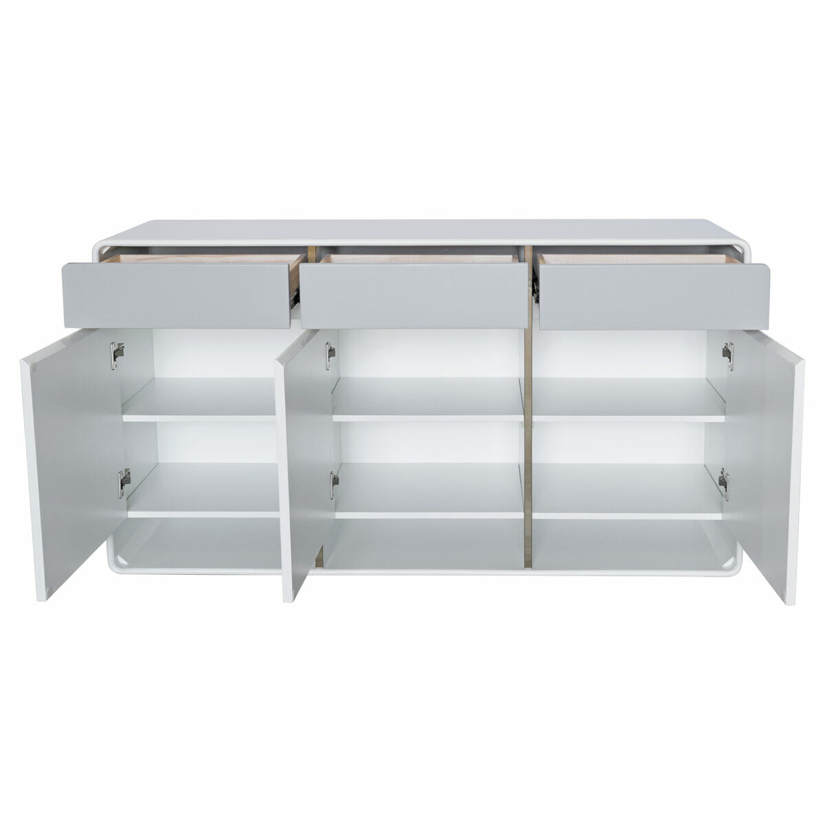 Barnes White and Grey Sideboard - Open