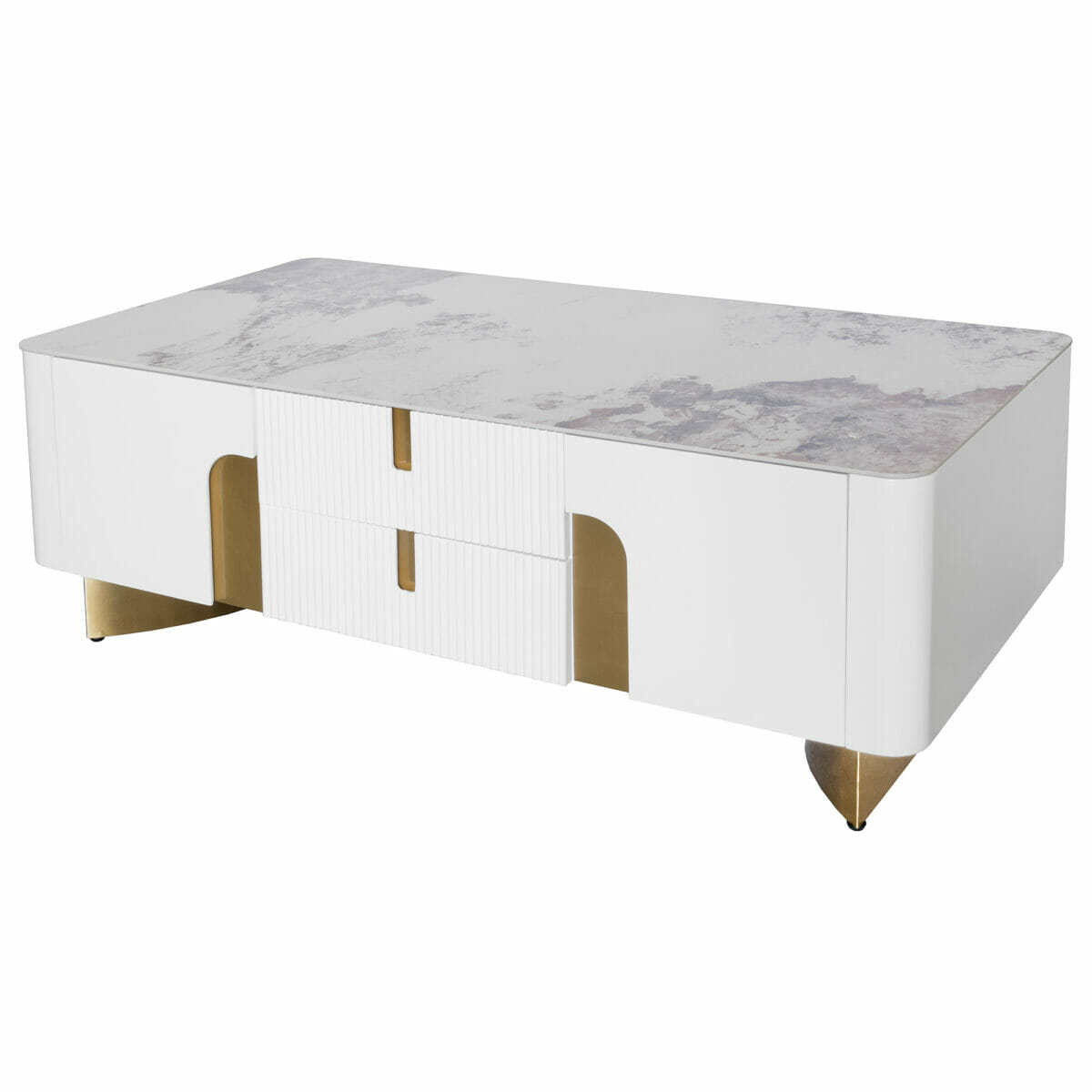 Colby White and Gold Coffee Table