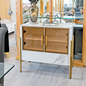 Carrington White and Gold Small Cabinet – Cabinet by Febland
