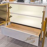 Carrington White and Gold Small Cabinet