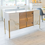 Carrington White and Gold Sideboard