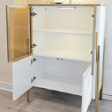Ewing White and Gold Cabinet