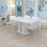 Extending White Gloss Table Set - Closed