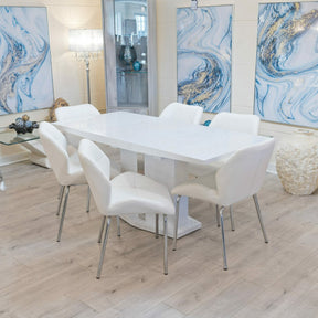 Extending White Gloss Dining Table – Dining Table by Febland