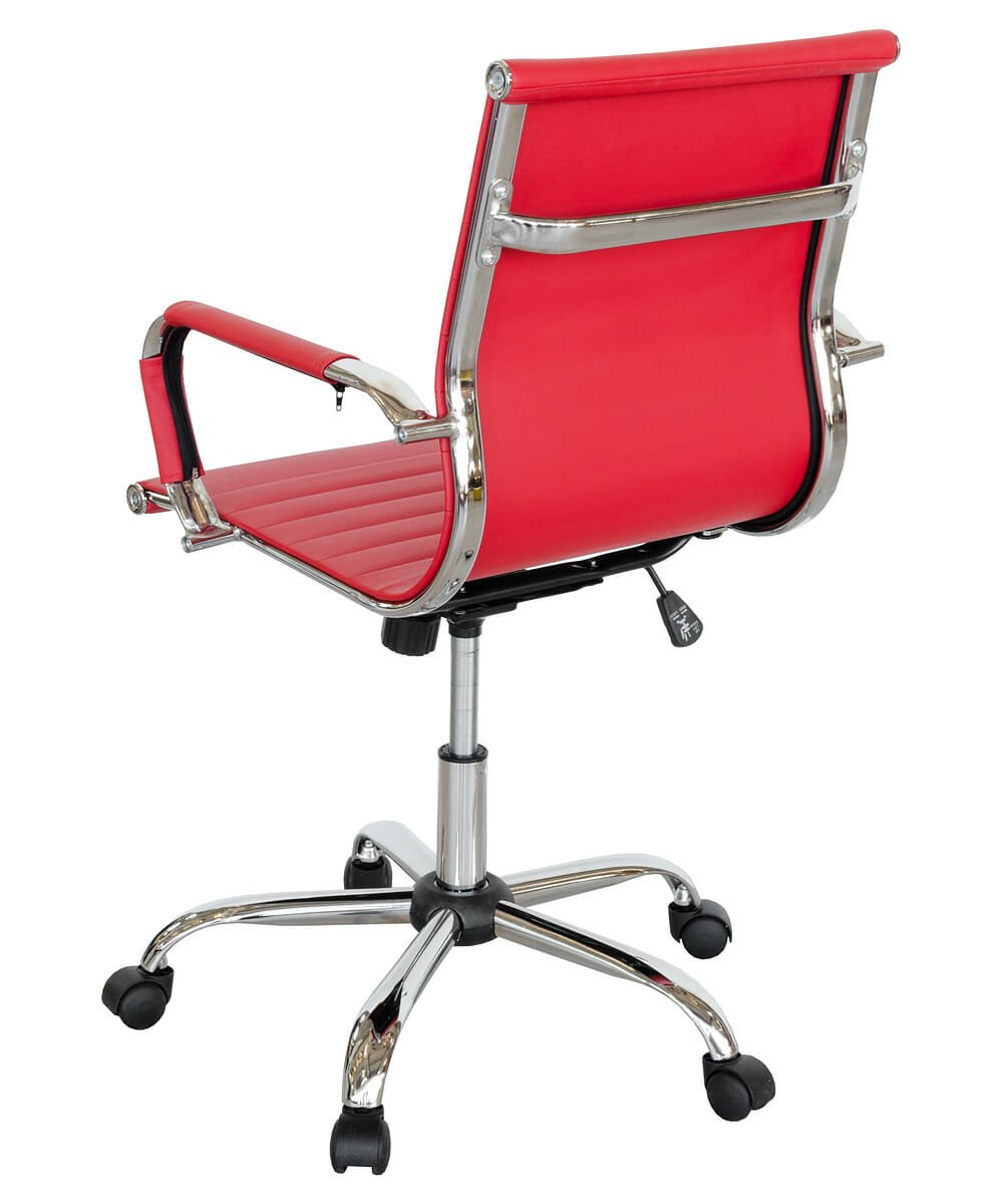 Eames Style Office Chair in Red - Back View