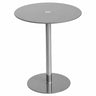 Podium Round Glass Side Table - Grey