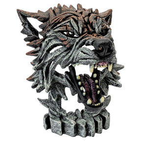 Edge Wolf Bust Sculpture - Miniature – Sculpture by Febland