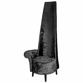 Black Crushed Velvet Potenza Chair Right Handed – Accent Chair by Febland