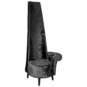 Black Crushed Velvet Potenza Chair Left Handed – Accent Chair by Febland