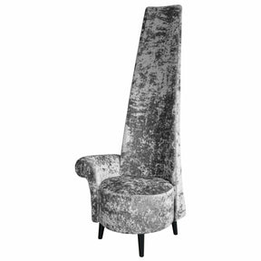 Silver Crushed Velvet Potenza Chair Right Handed – Accent Chair by Febland