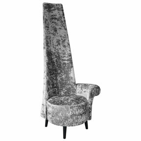 Silver Crushed Velvet Potenza Chair Left Handed – Accent Chair by Febland