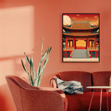 Golden Temple Serenity - Framed Wall Art (113cm x 85cm)