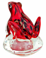 Red Glass Frog Paperweight