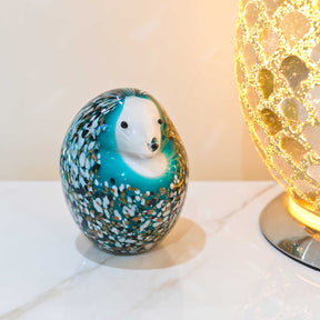 Glass Blue Hedgehog – Glass Ornament by Febland
