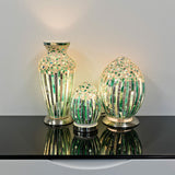 Green Deco Mosaic Glass Lamp Set