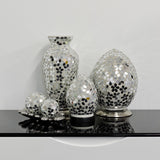 Mirrored Flower Medium Mosaic Glass Egg Lamp