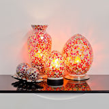 Red Flower Medium Mosaic Glass Vase Lamp