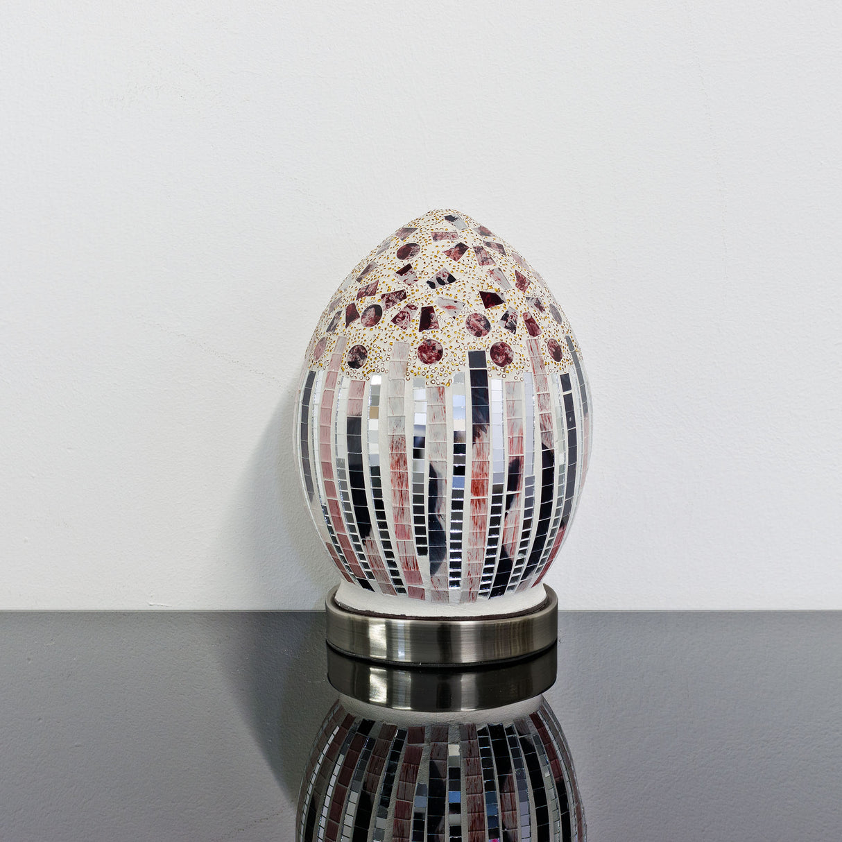 Art Deco Small Mosaic Glass Egg Lamp