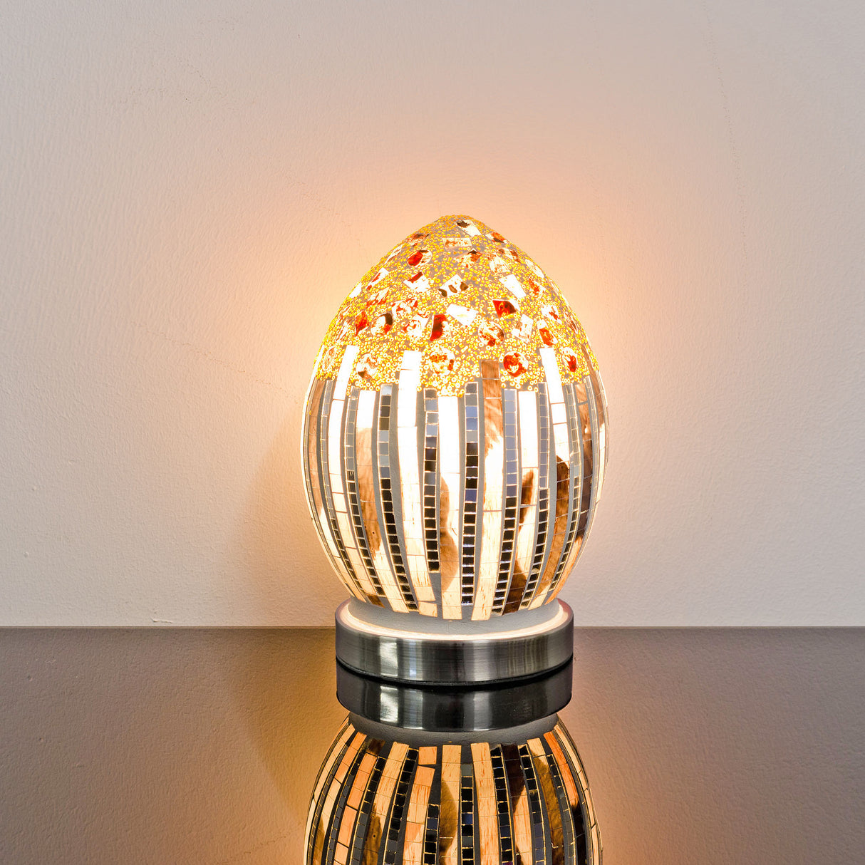 Art Deco Small Mosaic Glass Egg Lamp