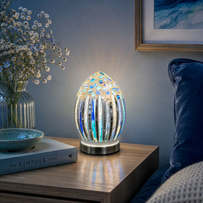 Blue Deco Small Mosaic Glass Egg Lamp – Mosaic Lamp by Febland