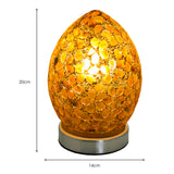 Small Mosaic Egg Lamp Bronze Flower Design