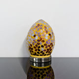 Small Mosaic Egg Lamp Bronze Flower Design
