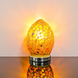 Small Mosaic Egg Lamp Bronze Flower Design